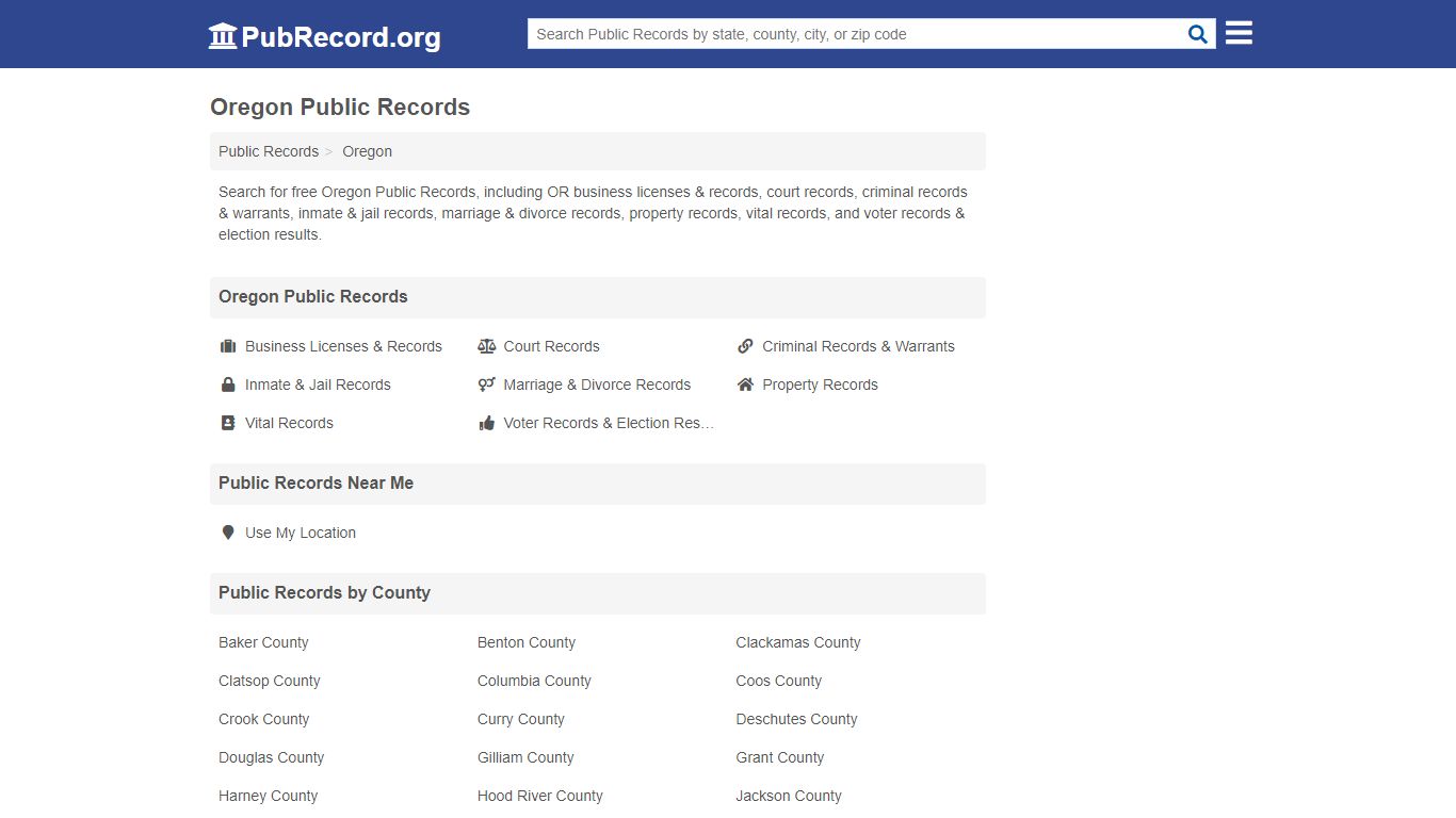 Free Oregon Public Records - PubRecord.org